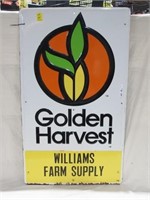 GOLDEN HARVEST EMBOSSED EARLY FARM SUPPLY SIGN