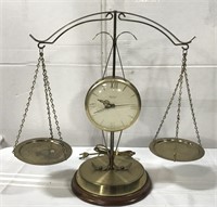 Scales of justice brass clock
