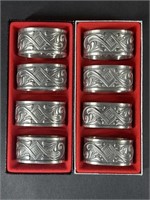 Tivoli Norway-Pewter Set of Eight Napkin Rings