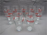 Lot of 11 Vintage Coca-Cola Drinking Glasses
