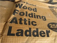 Wood folding attic ladder