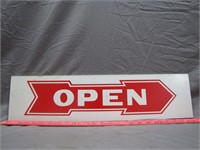 Vintage Plastic Pointing Arrow "Open" Sign