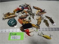 Large selection of fishing lures; some may be anti