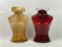 Pair of Art Glass Bust Vases