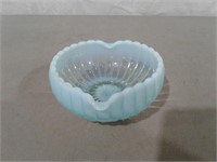 Vtg. Fenton Aqua Blue Heart Shape Bowl