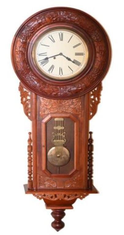 Antique Relief Carved Wall Clock