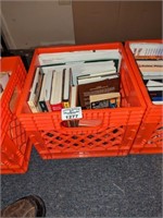 Dairy Crate and assorted book titles