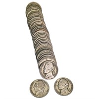 1942-1945 War Nickel Roll [40 Coins]