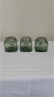 3 Glass Cannisters with Lids