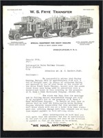 1917 TLS, WS Frye Transfer to Indianapolis Railway