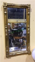 Gold painted wood frame double wall mirror, 28x15