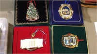 4 Whitehouse tree ornaments, 2011, 2004, 2005,