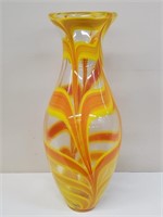 Art Glass Swirl Vase 18"T