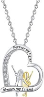 Cute .02ct Topaz Forever My Sister Heart Necklace