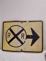 Railroad metal roadside sign