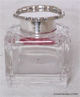 KGVl Sterling Silver Mounted Cut Crystal Inkwell.