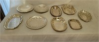 9 Silver Plate Serving Trays and Dishes