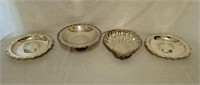 4 Silver Plate Serving Dishes