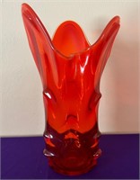 “Viking” Glass Orange Glass Vase