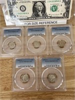 Lot of 5 PCGS graded Dimes 1974-S - 2003 US Coins