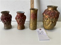 Vintage Goofus Glass, (4) Vases