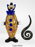 Murano Art Glass Clown Figure & Modernist Sculptur