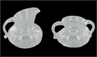 Steuben Clear Glass Creamer & Sugar Bowl