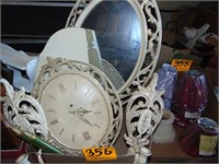 Clock, Shelf, Mirror, Candle Holder Set