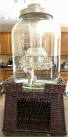 2 Gallon Water Jug On Raised Platic Woven Stand