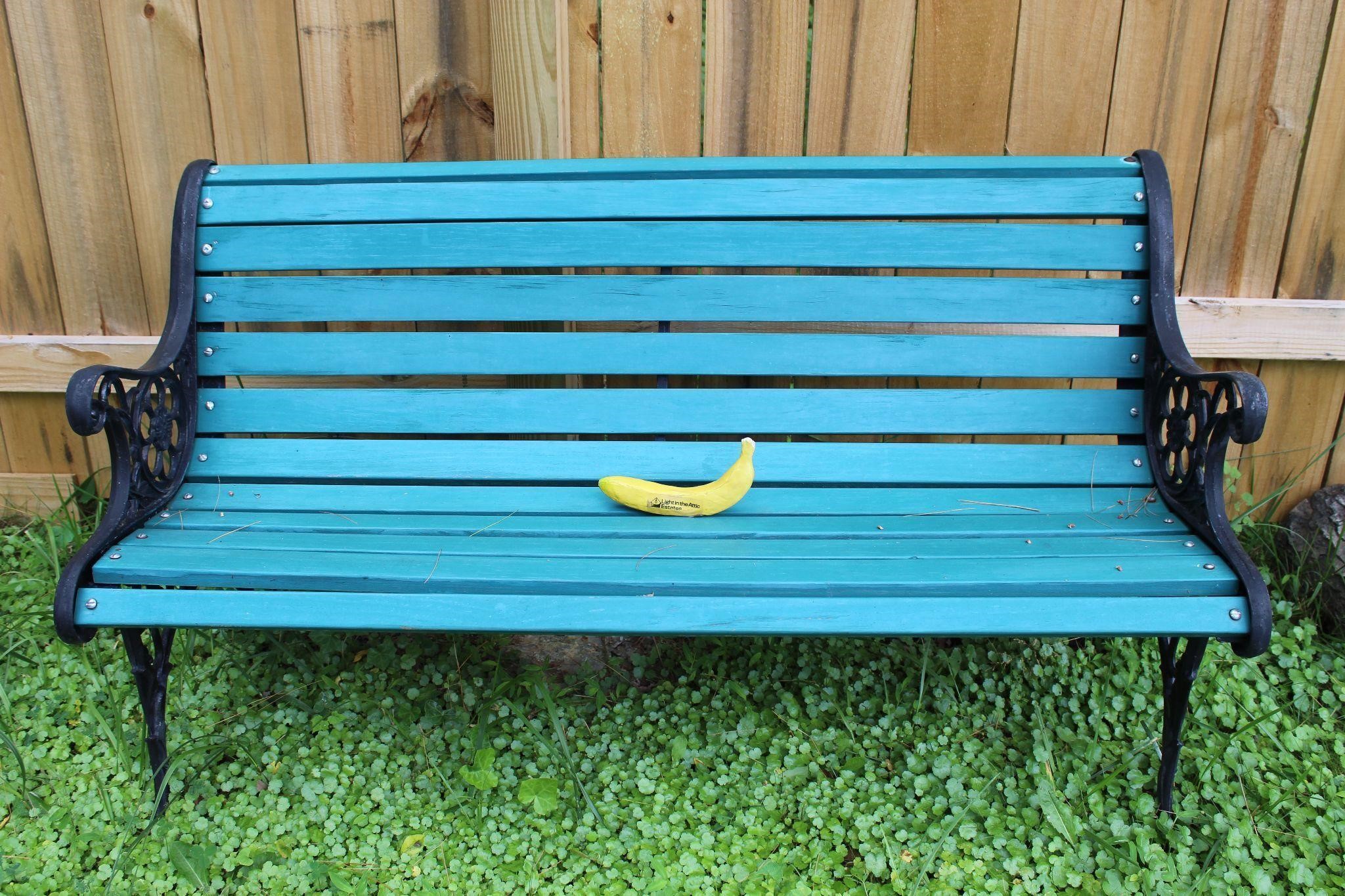 Vintage-Style Blue Wood & Iron Outdoor Bench