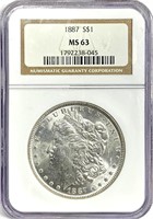 1887 Morgan Silver Dollar MS-63