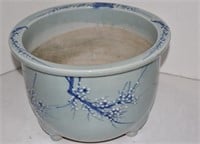 Asian Style Dogwood Painted Footed Planter