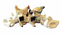 Handcrafted Ceramic Chicken and Animal Statue Coll
