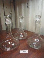 Lot of Three Glass Decanters