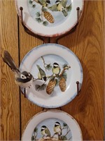 5 Piece Chickadees Plate Decor Set