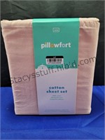 Twin Cotton Sheet Set Pink