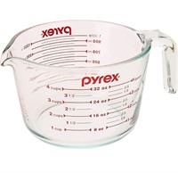 Pyrex (32 Oz) Measuring 4 Cup Glass, Clear, Red