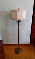 Brass Floor Lamp with Glass Globe and shade