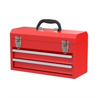 Portable Metal Tool Box 2 Drawer Steel