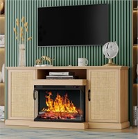 Yechen 3-Sided Glass Fireplace TV Stand