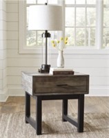 ASHLEY MONDORO INDUSTRIAL GRAY END TABLE