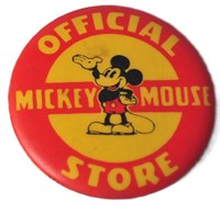 1937 Disney MICKEY MOUSE Official Store Button KAe
