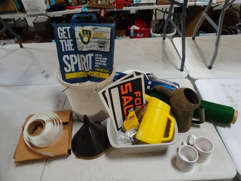 Lot of Misc. Items - Signs Oil Pitchers