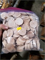 Large bag of wooden discs