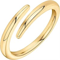 Minimalist Gold-pl. Twisted Open Eternity Ring