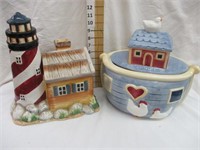 Noah, Lighthouse, Van, Pig cookie jars