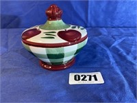 Condiment/Sugar Bowl w/Lid, 5" Dia X 4.5"T