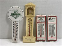 LOT OF 4 ADVERTISING THERMOMETERS - GREENVILLE,