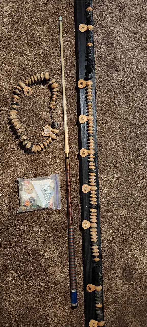 Vintage billiard/pool wood score beads/markers