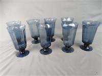 Dark Blue Pedestal Iced Tea/Water Glasses